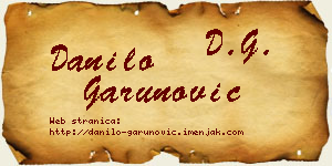 Danilo Garunović vizit kartica